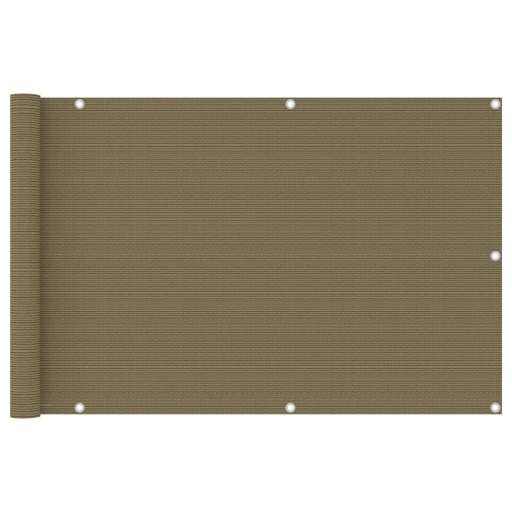 Berkfield Balcony Screen Taupe 90x400 cm HDPE
