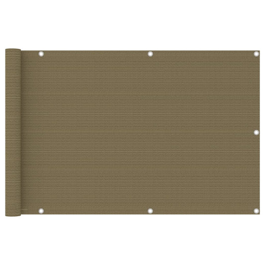 Berkfield Balcony Screen Taupe 90x500 cm HDPE