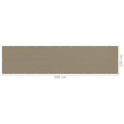 Berkfield Balcony Screen Taupe 120x500 cm HDPE