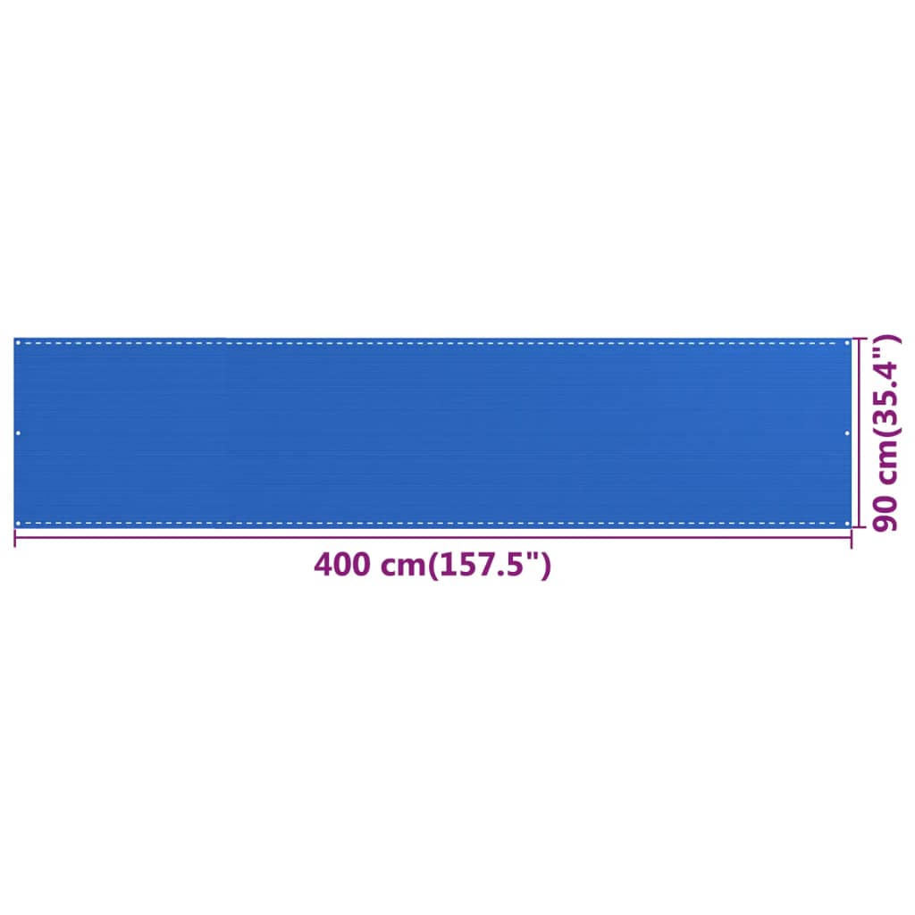 Berkfield Balcony Screen Blue 90x400 cm HDPE