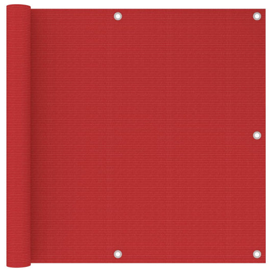 Berkfield Balcony Screen Red 90x600 cm HDPE