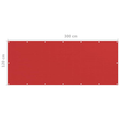 Berkfield Balcony Screen Red 120x300 cm HDPE