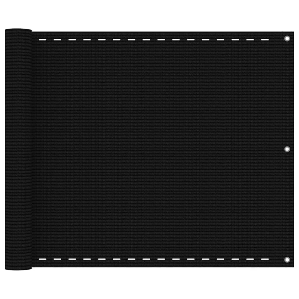 Berkfield Balcony Screen Black 75x300 cm HDPE