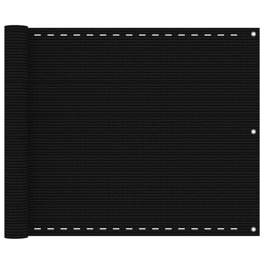Berkfield Balcony Screen Black 75x300 cm HDPE