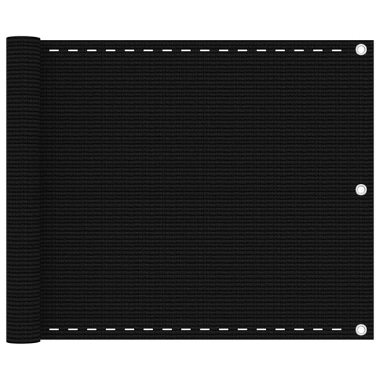 Berkfield Balcony Screen Black 75x500 cm HDPE