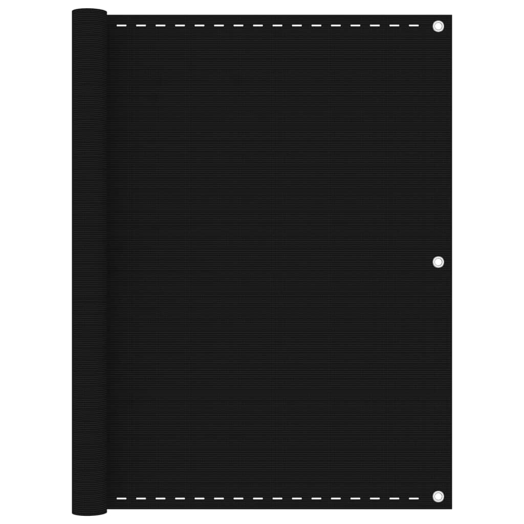 Berkfield Balcony Screen Black 120x400 cm HDPE