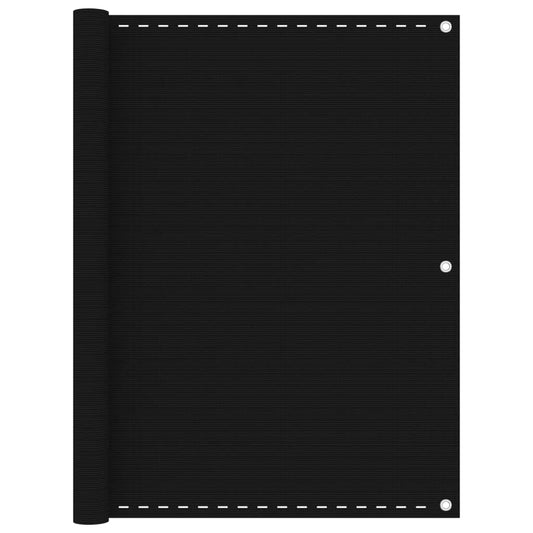 Berkfield Balcony Screen Black 120x400 cm HDPE