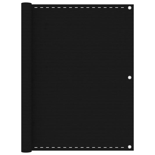 Berkfield Balcony Screen Black 120x500 cm HDPE