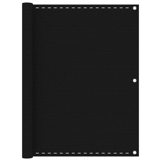 Berkfield Balcony Screen Black 120x600 cm HDPE