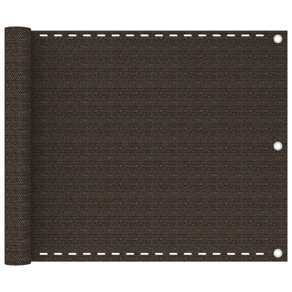 Berkfield Balcony Screen Brown 75x500 cm HDPE