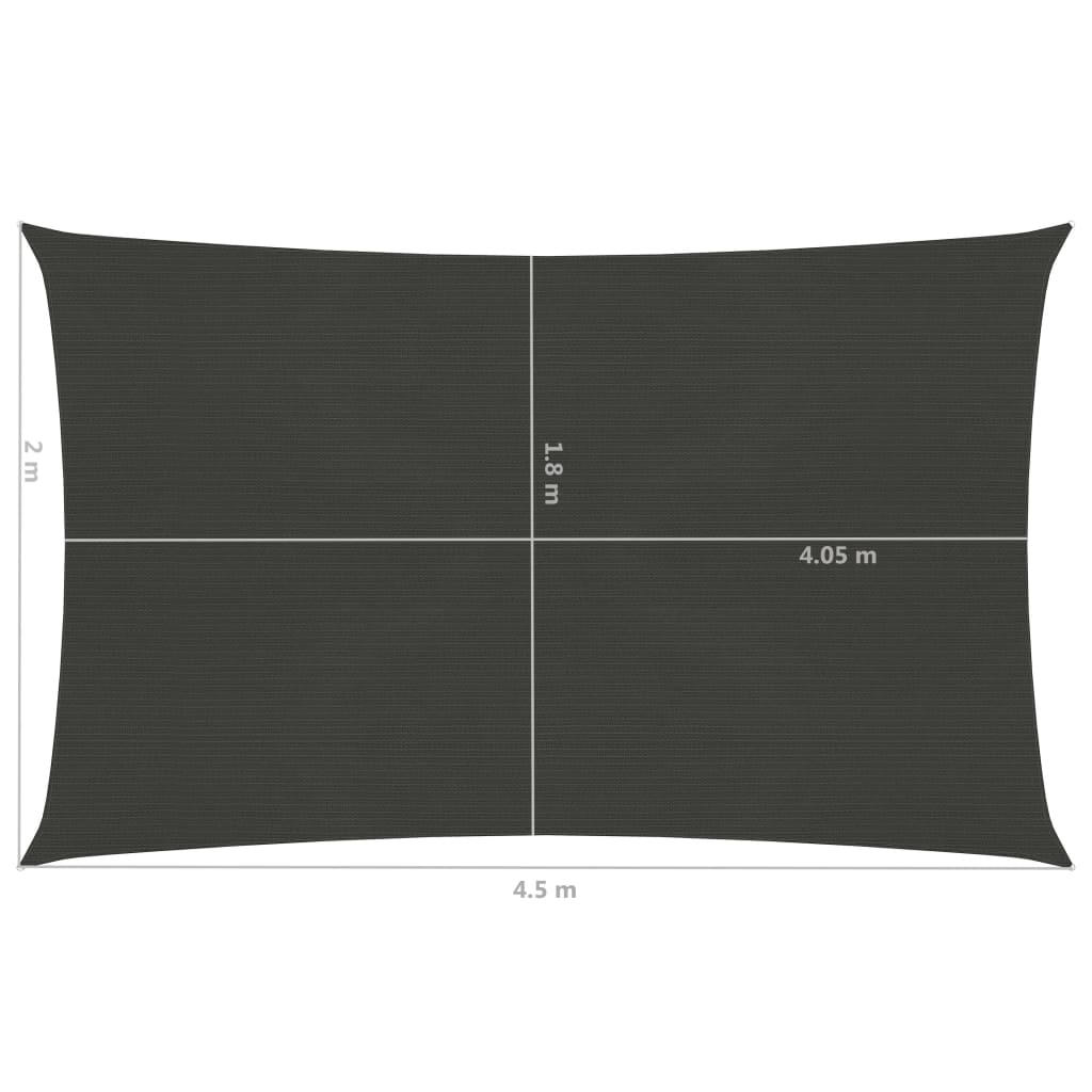 Berkfield Sunshade Sail 160 g/m�__ Anthracite 2x4.5 m HDPE
