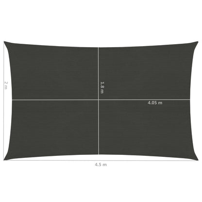 Berkfield Sunshade Sail 160 g/m�__ Anthracite 2x4.5 m HDPE