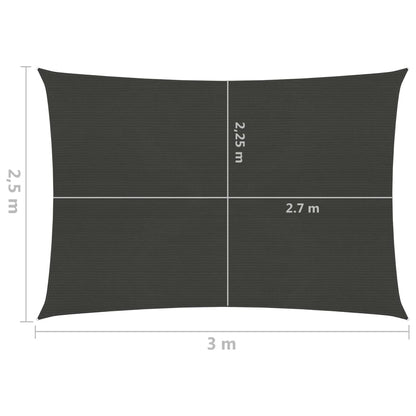 Berkfield Sunshade Sail 160 g/m�__ Anthracite 2.5x3 m HDPE