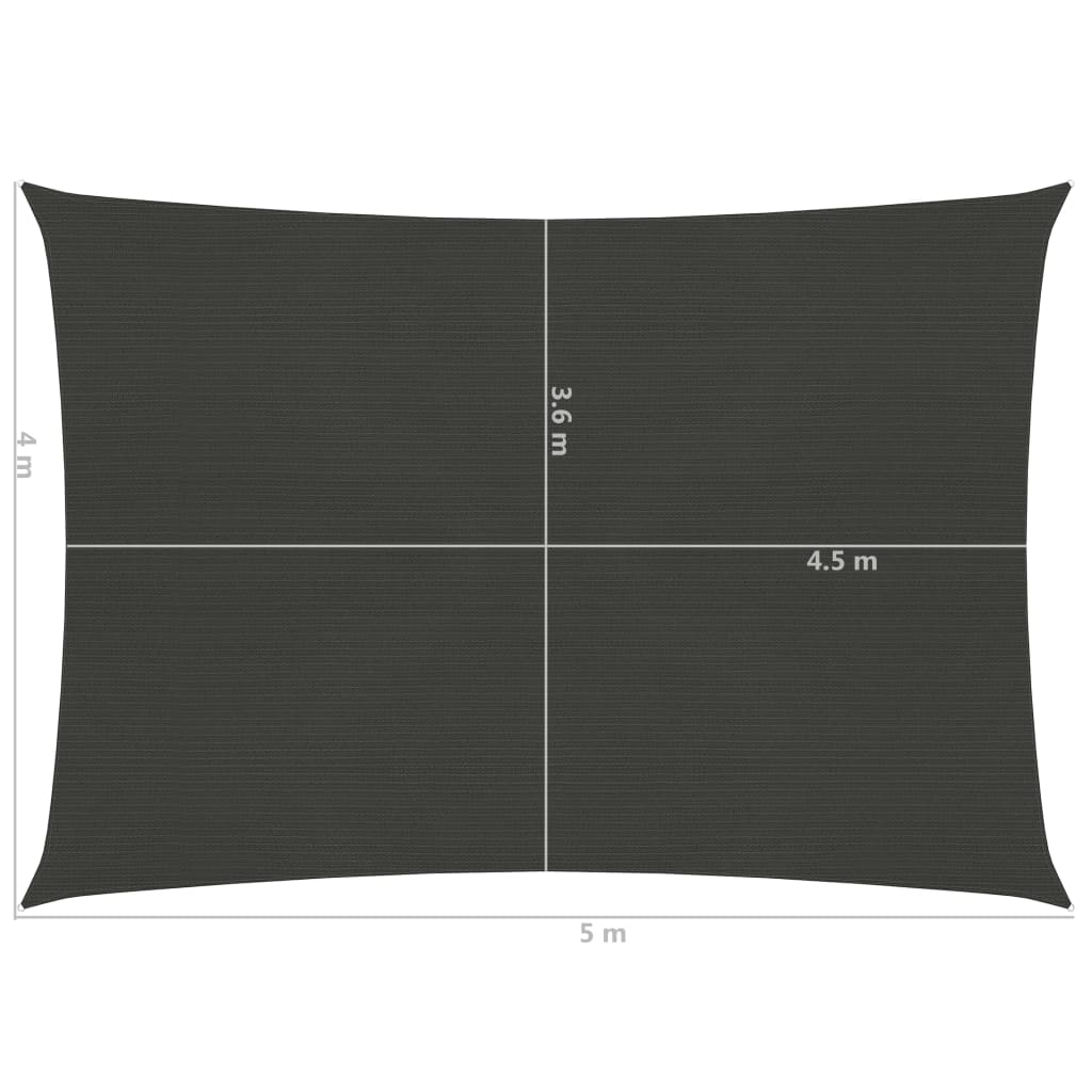 Berkfield Sunshade Sail 160 g/m�__ Anthracite 4x5 m HDPE