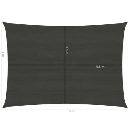 Berkfield Sunshade Sail 160 g/m�__ Anthracite 4x5 m HDPE