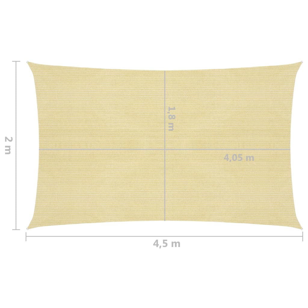 Berkfield Sunshade Sail 160 g/m�__ Beige 2x4.5 m HDPE