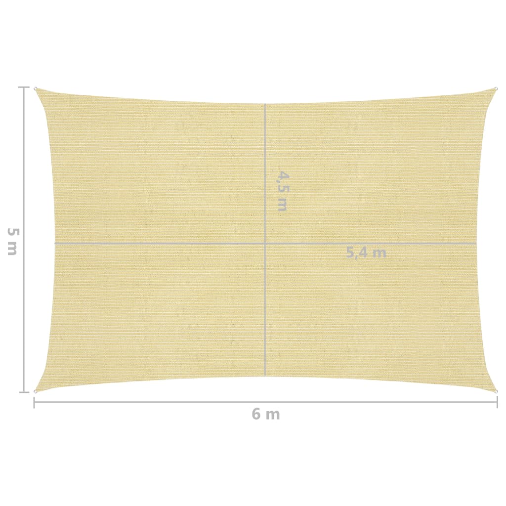 Berkfield Sunshade Sail 160 g/m�__ Beige 5x6 m HDPE