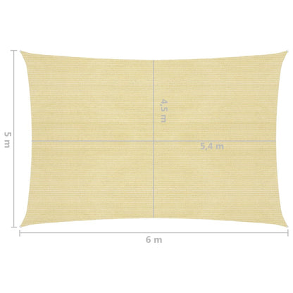 Berkfield Sunshade Sail 160 g/m�__ Beige 5x6 m HDPE