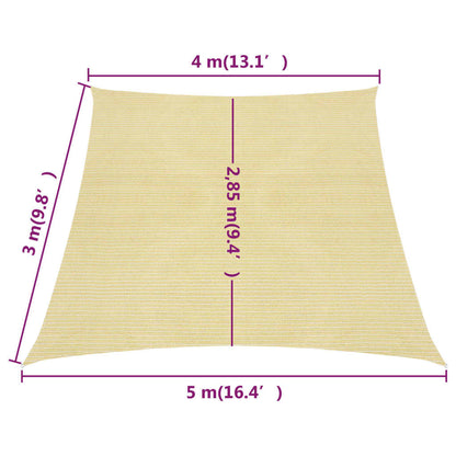 Berkfield Sunshade Sail 160 g/m�__ Beige 4/5x3 m HDPE