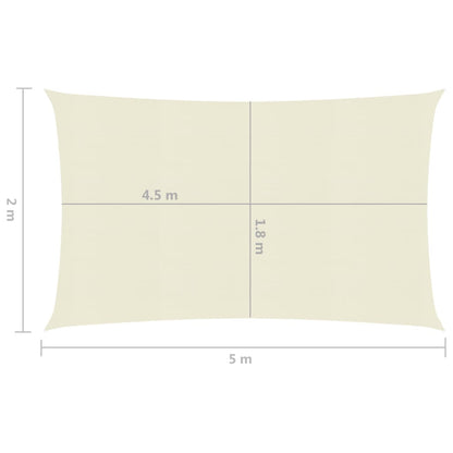 Berkfield Sunshade Sail 160 g/m�__ Cream 2x5 m HDPE