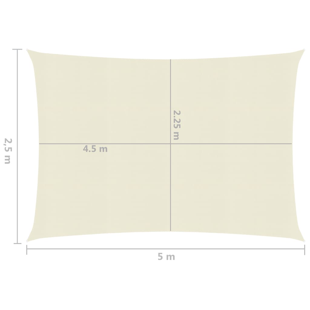 Berkfield Sunshade Sail 160 g/m�__ Cream 2.5x5 m HDPE
