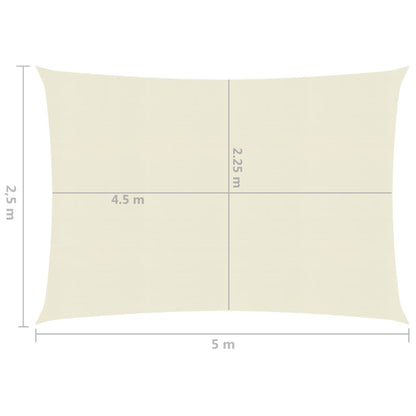 Berkfield Sunshade Sail 160 g/m�__ Cream 2.5x5 m HDPE