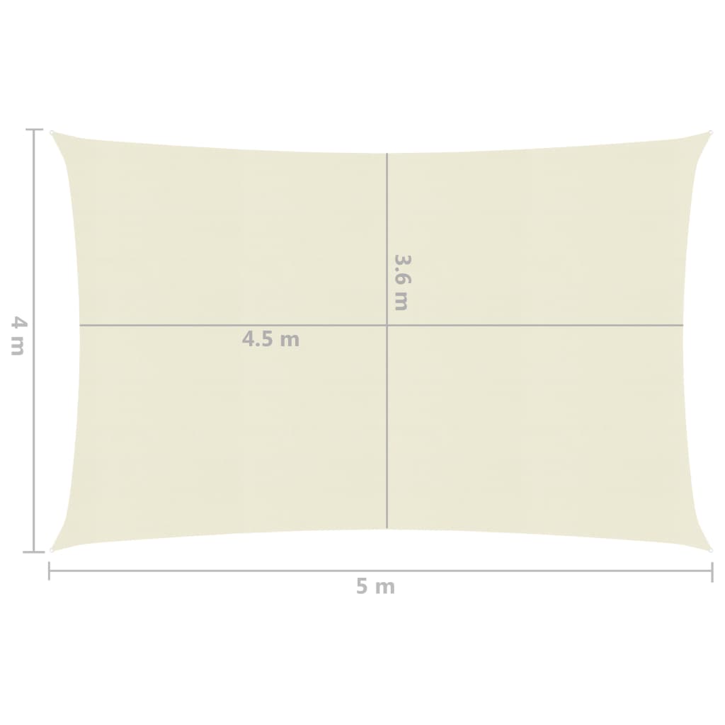Berkfield Sunshade Sail 160 g/m�__ Cream 4x5 m HDPE