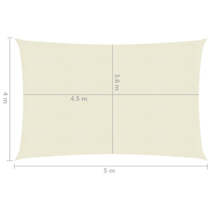 Berkfield Sunshade Sail 160 g/m�__ Cream 4x5 m HDPE
