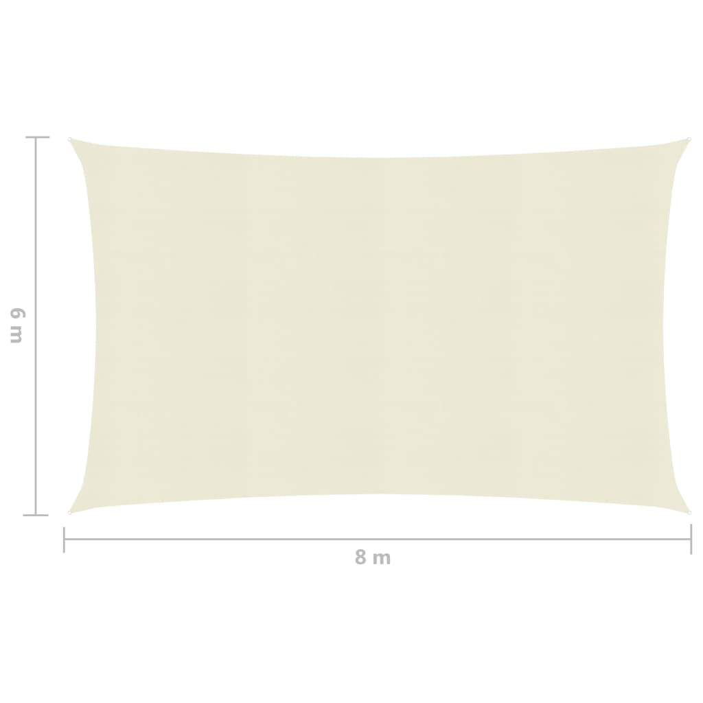 Berkfield Sunshade Sail 160 g/m�__ Cream 6x8 m HDPE