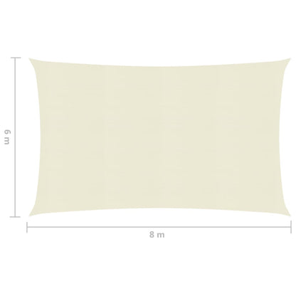Berkfield Sunshade Sail 160 g/m�__ Cream 6x8 m HDPE
