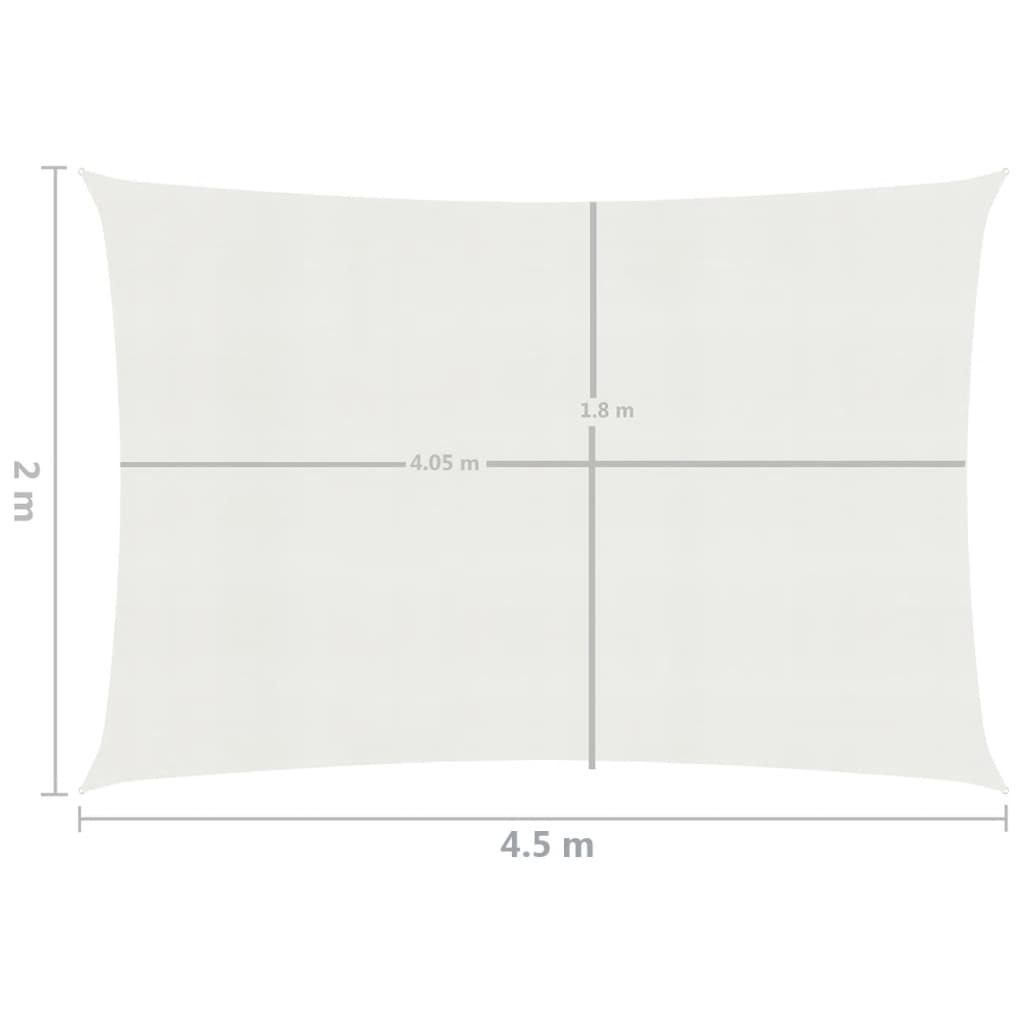Berkfield Sunshade Sail 160 g/m�__ White 2x4.5 m HDPE