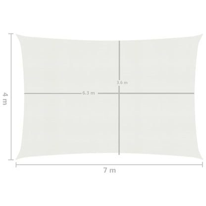 Berkfield Sunshade Sail 160 g/m�__ White 4x7 m HDPE