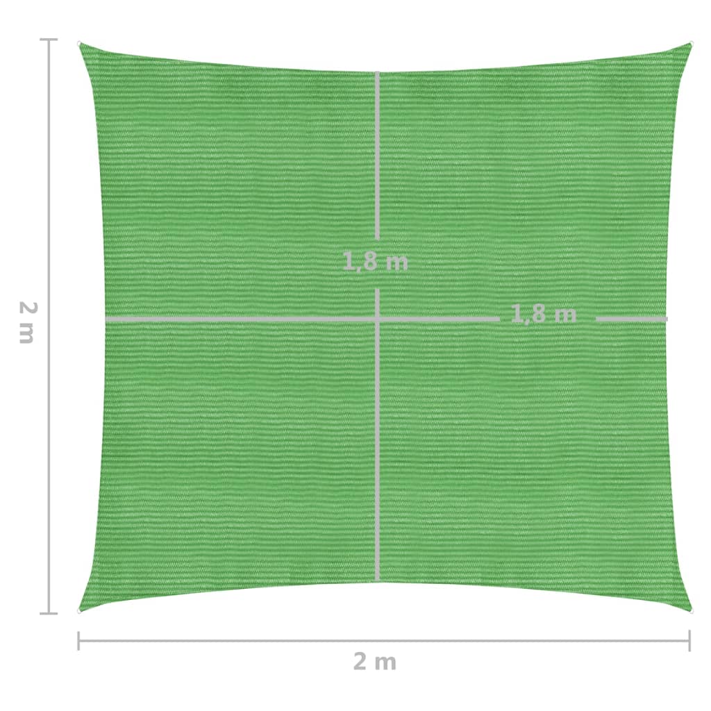 Berkfield Sunshade Sail 160 g/m�__ Light Green 2x2 m HDPE