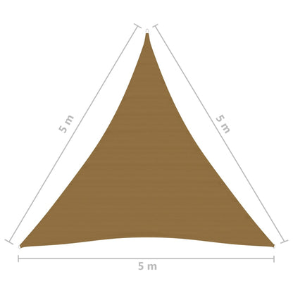 Berkfield Sunshade Sail 160 g/m�__ Taupe 5x5x5 m HDPE