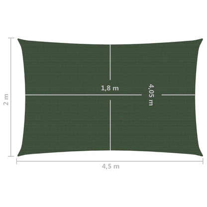 Berkfield Sunshade Sail 160 g/m�__ Dark Green 2x4.5 m HDPE