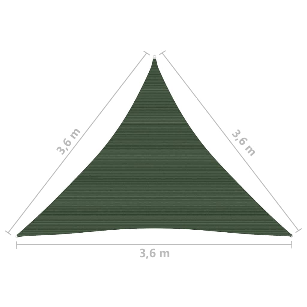 Berkfield Sunshade Sail 160 g/m�__ Dark Green 3.6x3.6x3.6 m HDPE