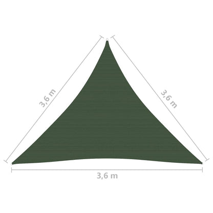 Berkfield Sunshade Sail 160 g/m�__ Dark Green 3.6x3.6x3.6 m HDPE