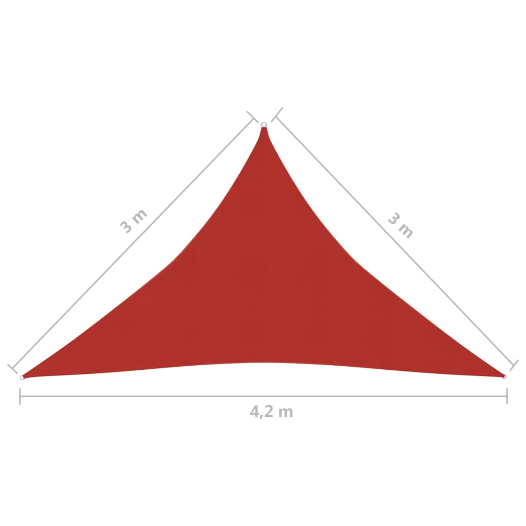 Berkfield Sunshade Sail 160 g/m�__ Red 3x3x4.2 m HDPE