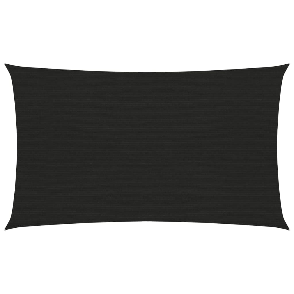 Berkfield Sunshade Sail 160 g/m�__ Black 2x5 m HDPE