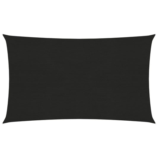 Berkfield Sunshade Sail 160 g/m�__ Black 2x5 m HDPE