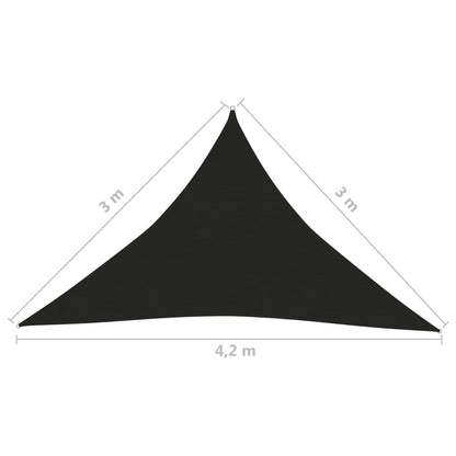 Berkfield Sunshade Sail 160 g/m�__ Black 3x3x4.2 m HDPE