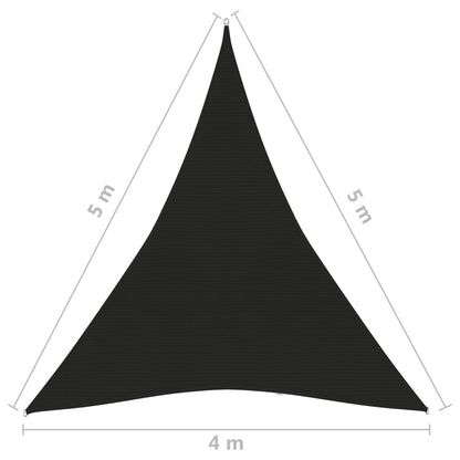 Berkfield Sunshade Sail 160 g/m�__ Black 4x5x5 m HDPE