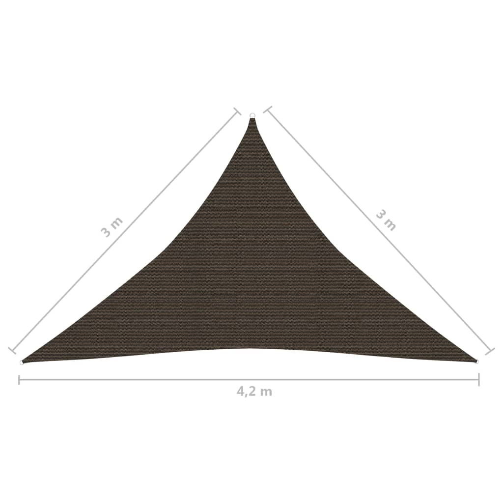 Berkfield Sunshade Sail 160 g/m�__ Brown 3x3x4.2 m HDPE