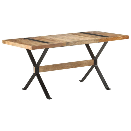 Berkfield Dining Table 160x80x76 cm Rough Mango Wood