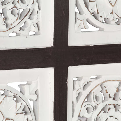 Berkfield Hand-Carved Wall Panel MDF 40x40x1.5 cm Brown and White