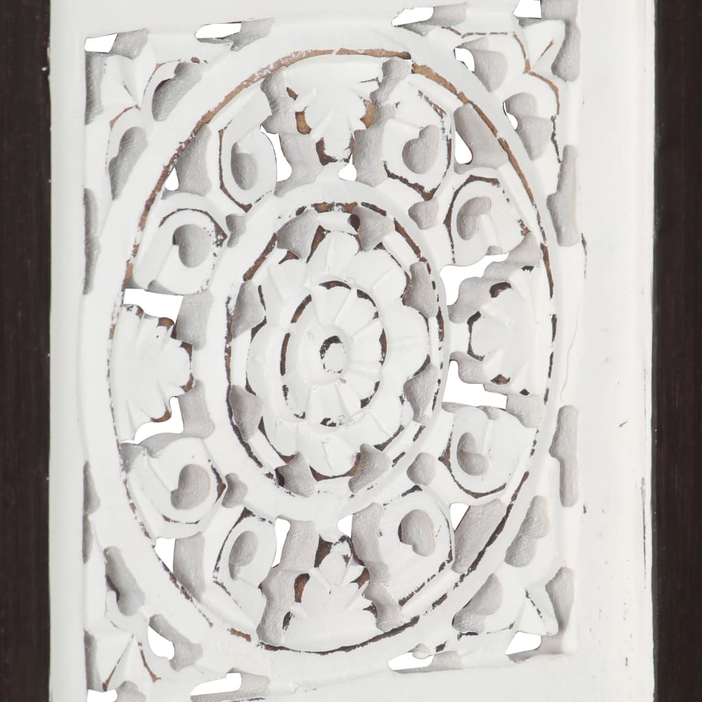 Berkfield Hand-Carved Wall Panel MDF 40x40x1.5 cm Brown and White