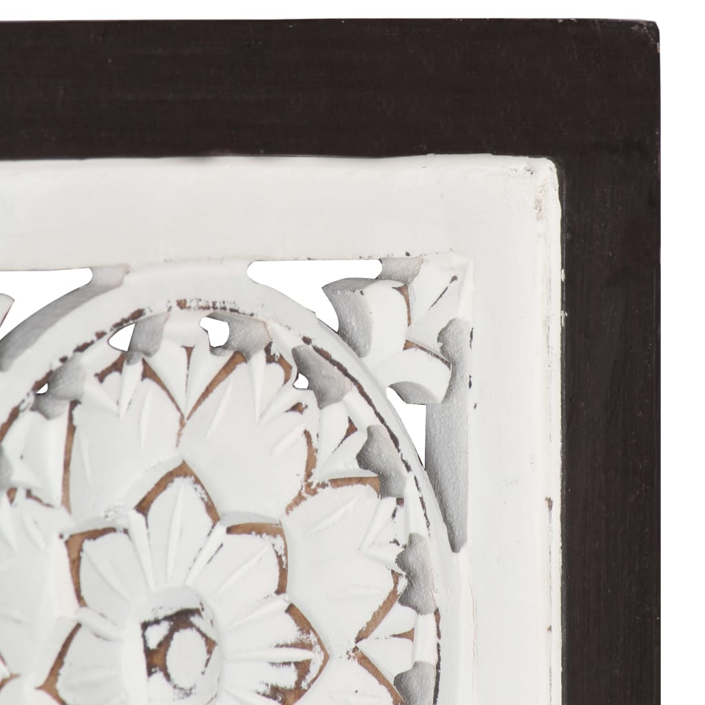 Berkfield Hand-Carved Wall Panel MDF 40x40x1.5 cm Brown and White
