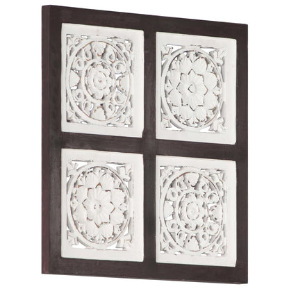 Berkfield Hand-Carved Wall Panel MDF 40x40x1.5 cm Brown and White