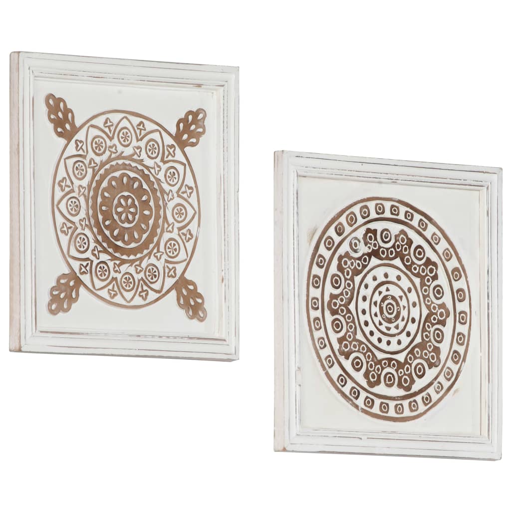 Berkfield Hand-Carved Wall Panels 2 pcs MDF 40x40x1.5 cm