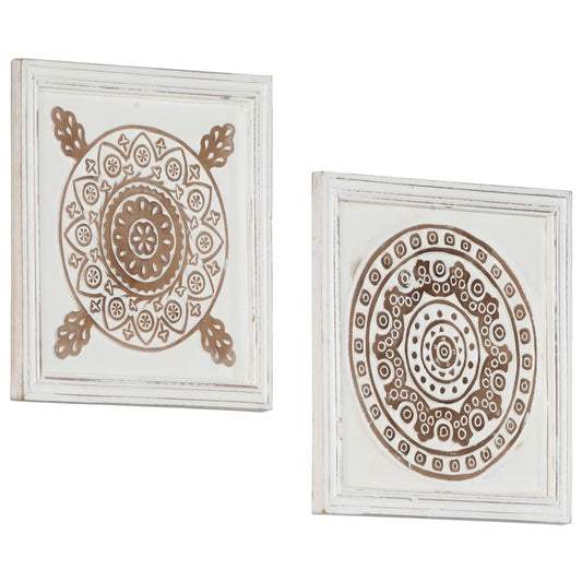 Berkfield Hand-Carved Wall Panels 2 pcs MDF 40x40x1.5 cm